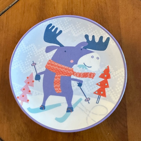 tag Christmas Holiday plates (set of 2) moose and polar bear 6” each across - Picture 2 of 6